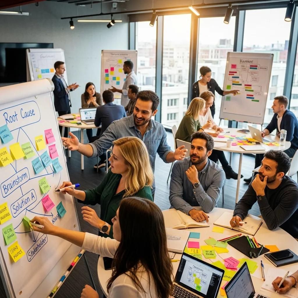 Participants engaged in a workshop on practical applications of strategic problem solving